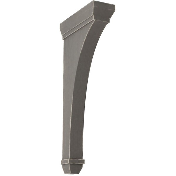 Ekena Millwork 2 1/4"W x 7"D x 14"H Stockport Wood Vintage Decor Bracket, Reclaimed Grey BKTWD02X07X14STGY - main